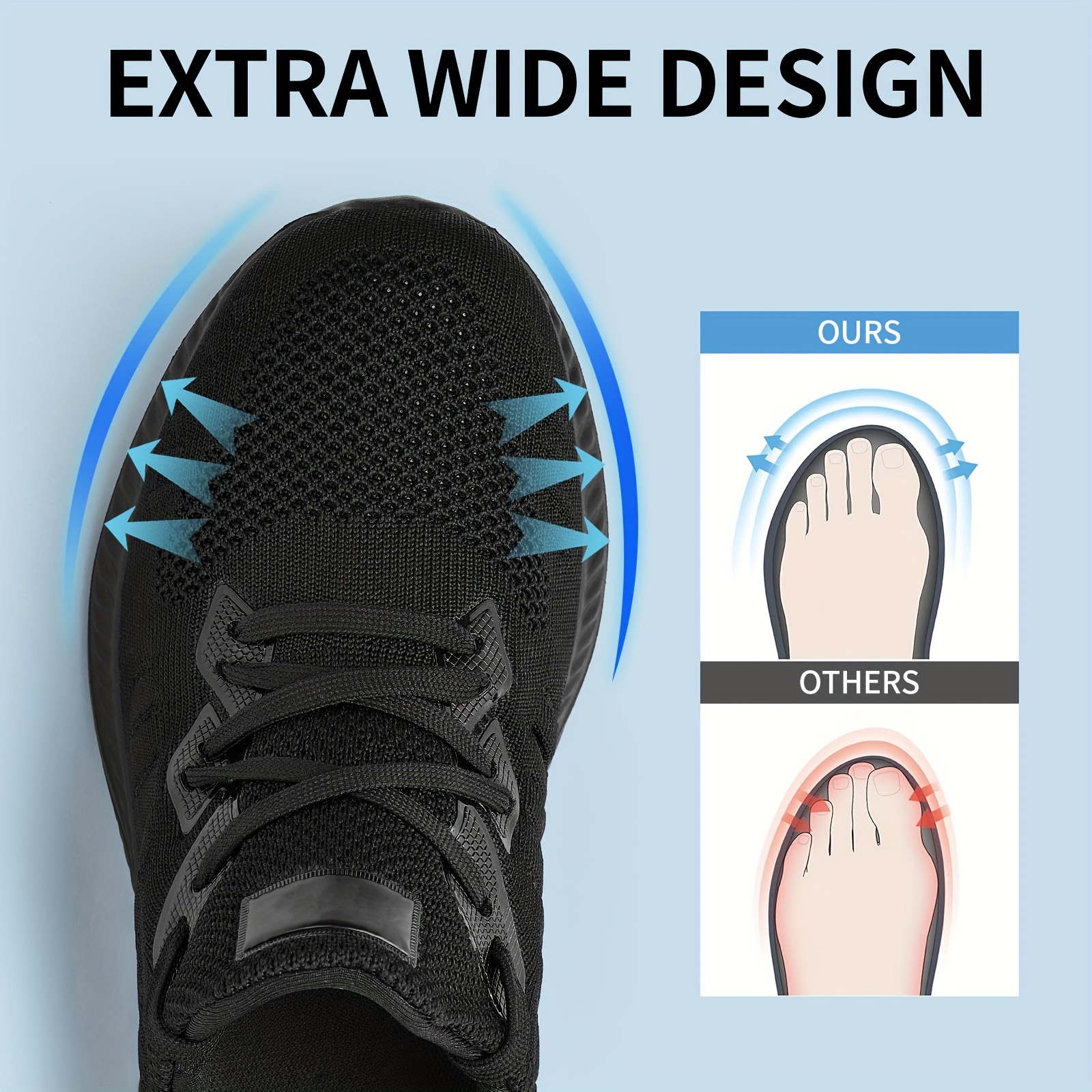 Slow Man Men Walking Sneakers Slip Lightweight Breathable Workout Athletic Gym Casual Sneakers Wide Width details 4
